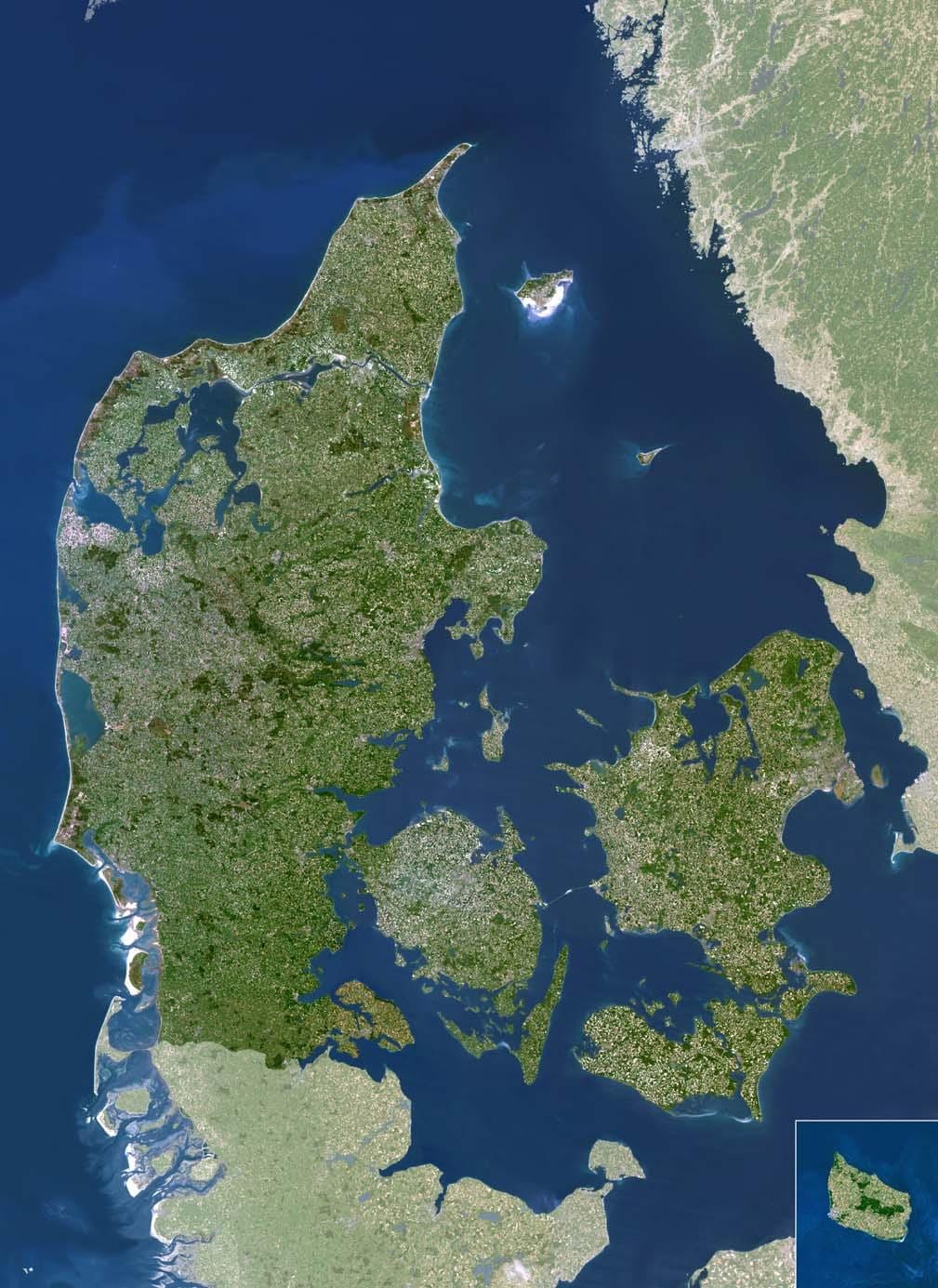 Карта Данској сателитска