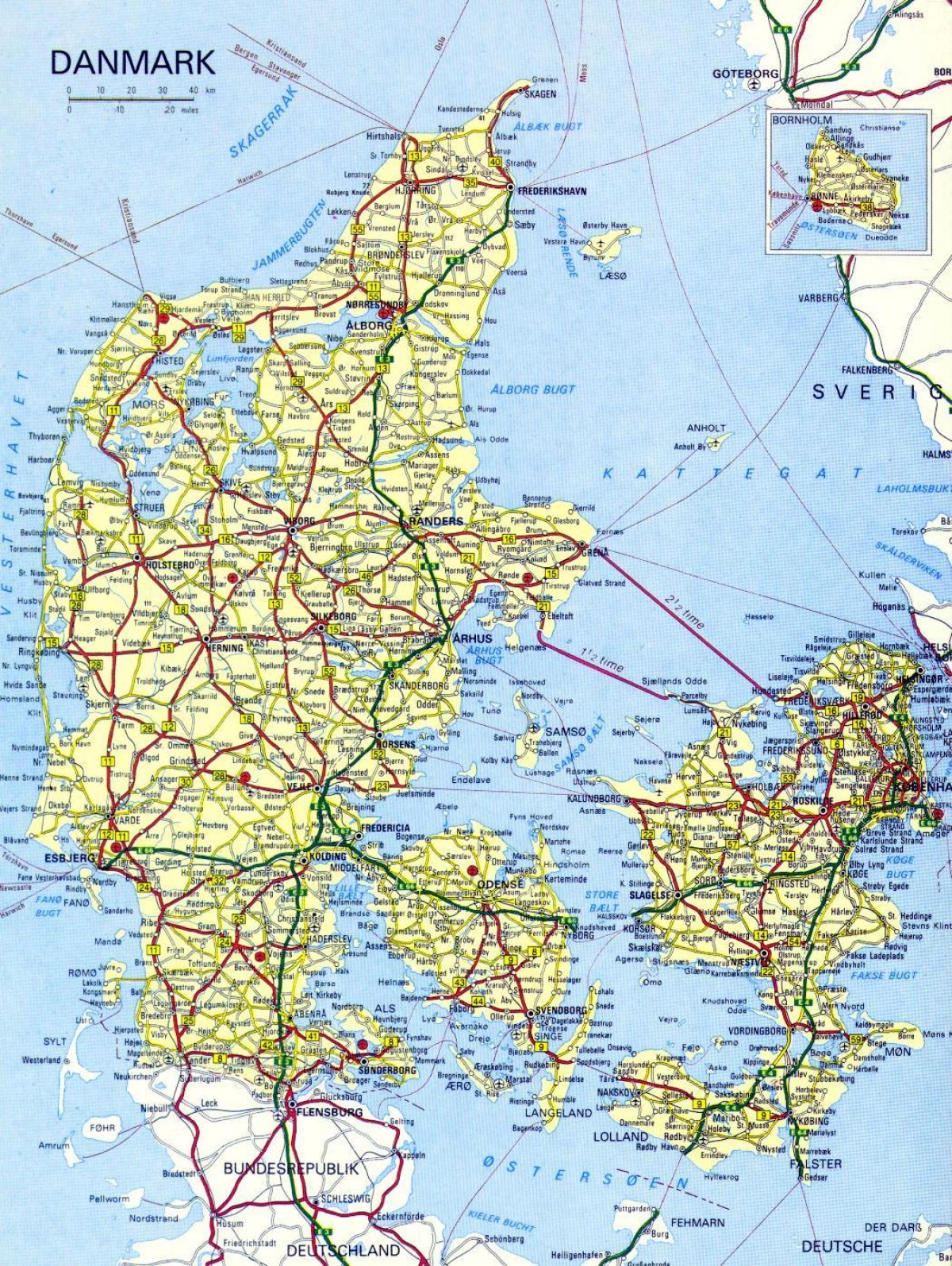Карта путева Данској