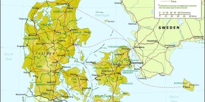 Карта Данској географија 