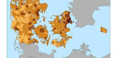 Данска карта густине насељености 