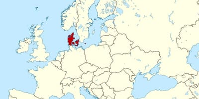 Карта света показује Данска
