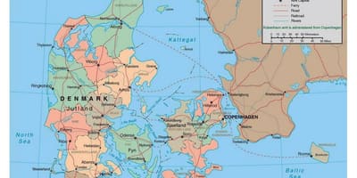 Детаљна мапа Данској