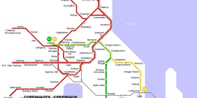 Карта метро Данској 