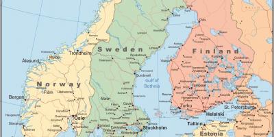 Карта Данској и суседним земљама
